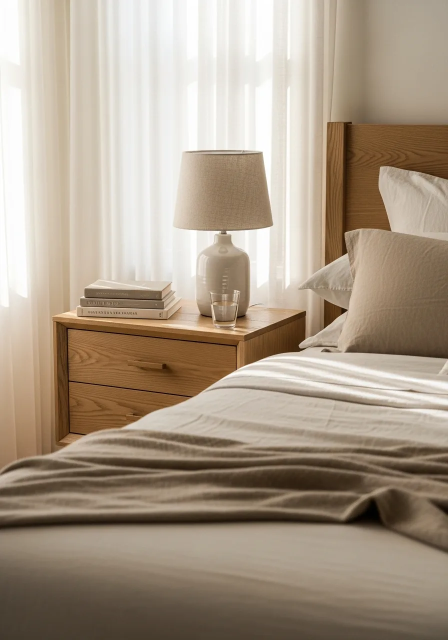 19. Natural Wood Nightstands