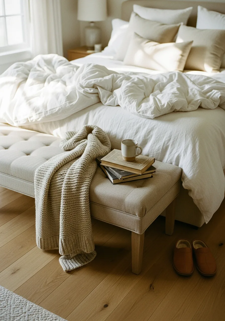 21. Cozy Bench at Bed Foot