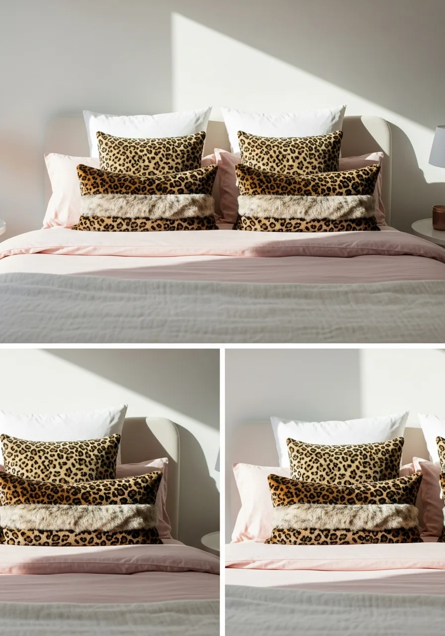 1. Layer Cheetah Throw Pillows