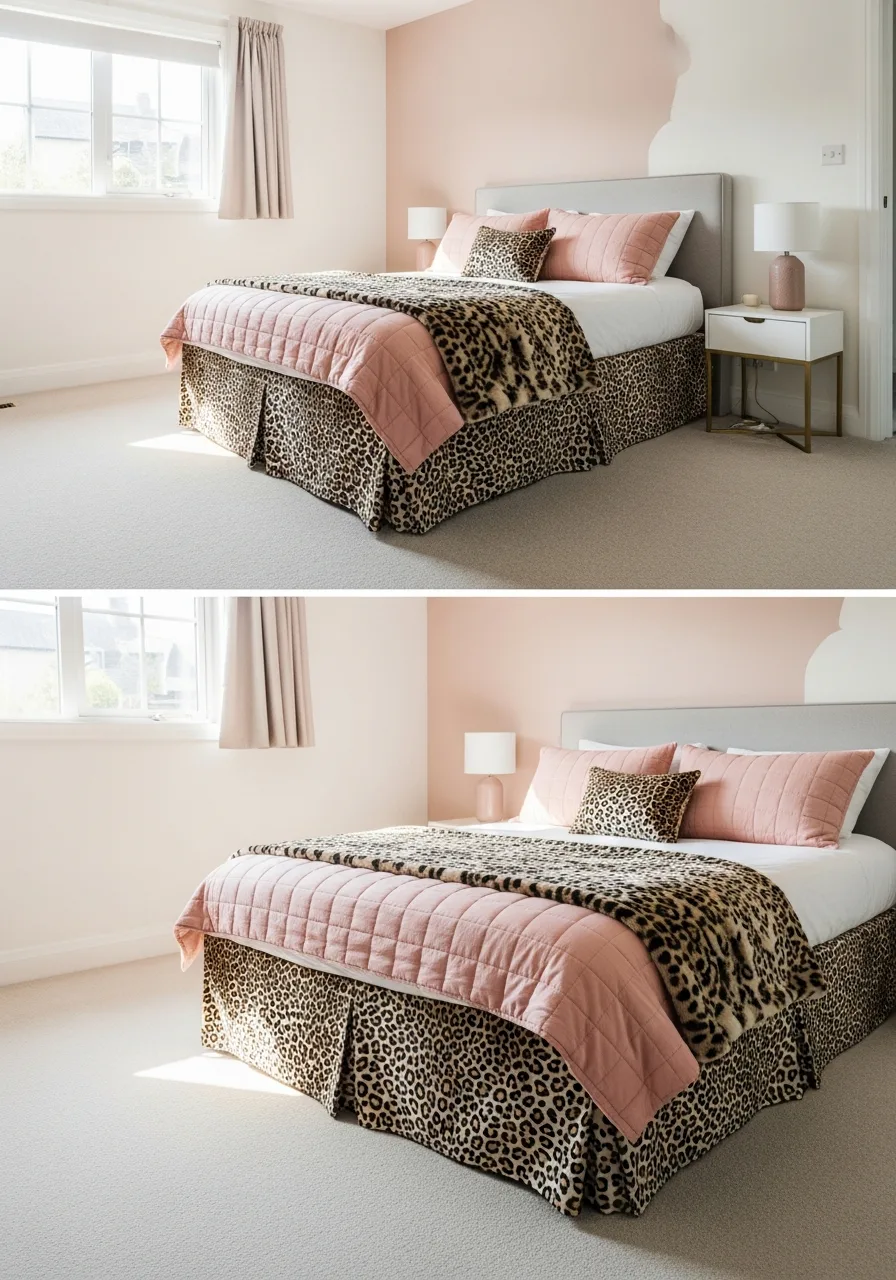 24. Set Cheetah Bed Skirt