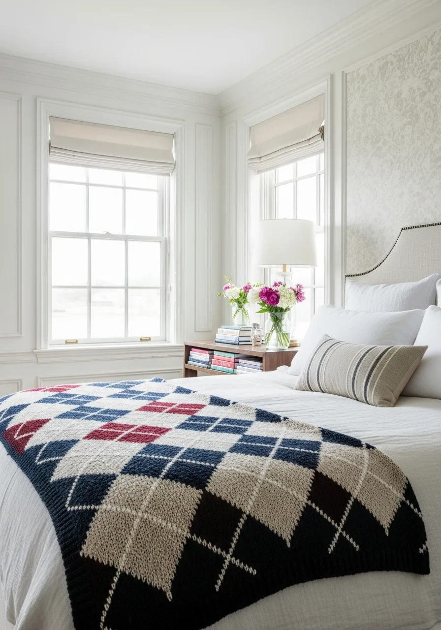 16. Argyle Knit Throws