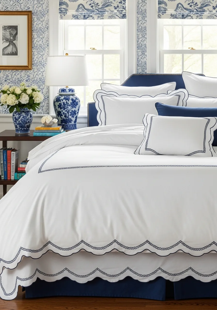 25. Scalloped Edge Bed Linens