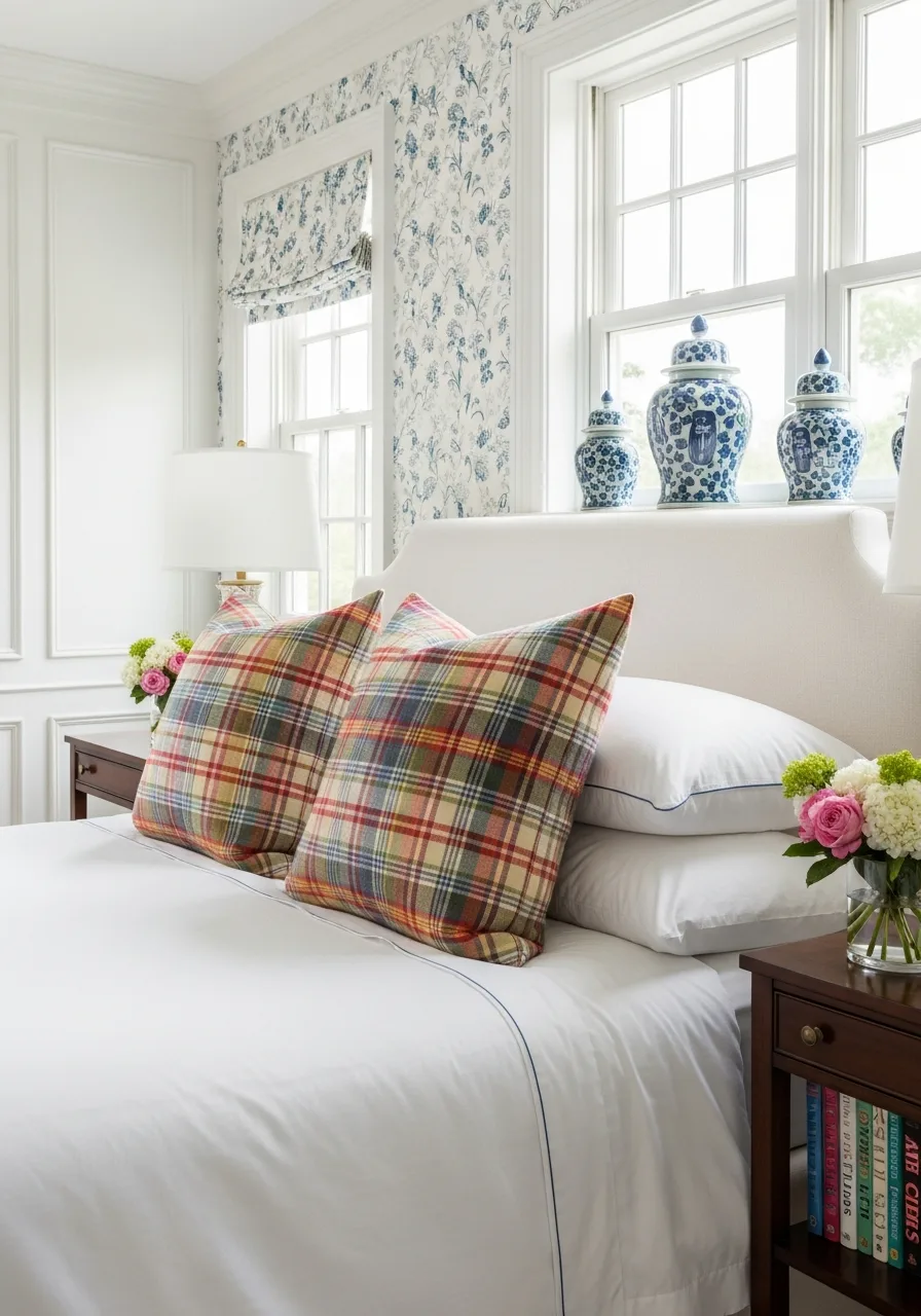 31. Madras Plaid Pillow Covers