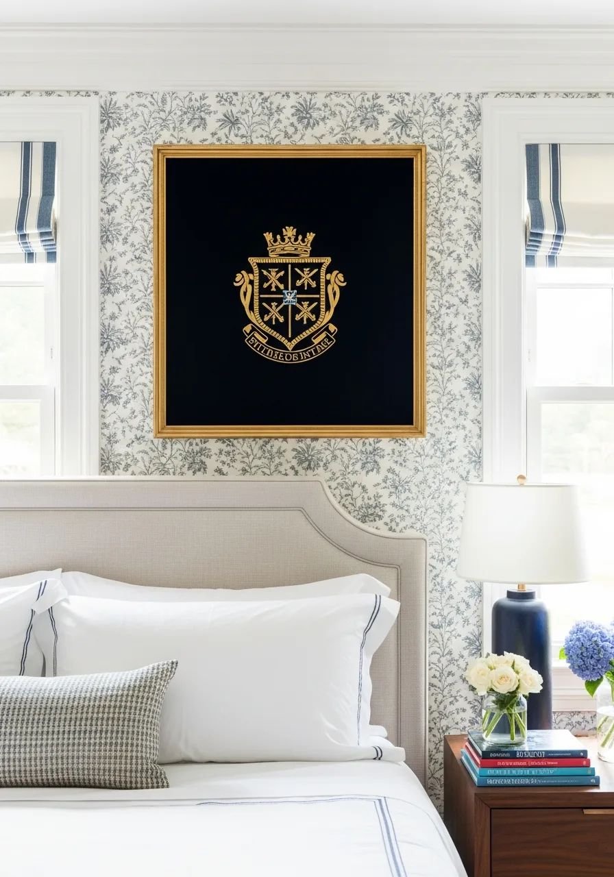 33. Embroidered Crest Wall Art