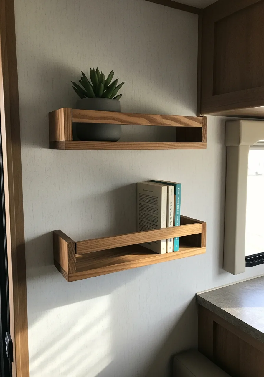 17. Floating Wood Shelves