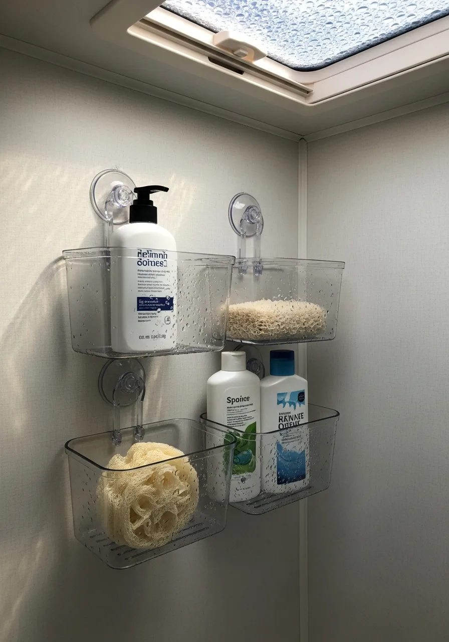 24. Suction Cup Shower Bins