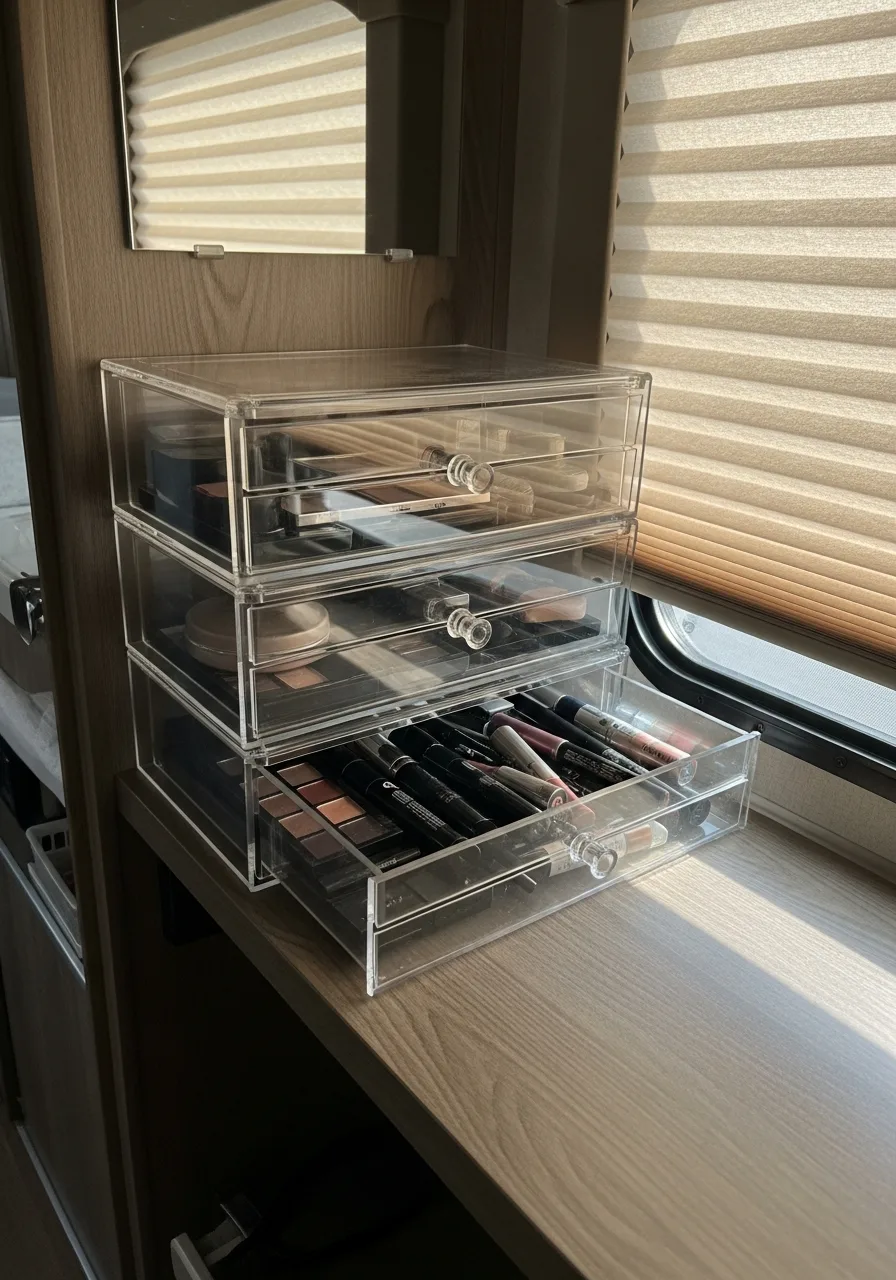35. Acrylic Makeup Drawers