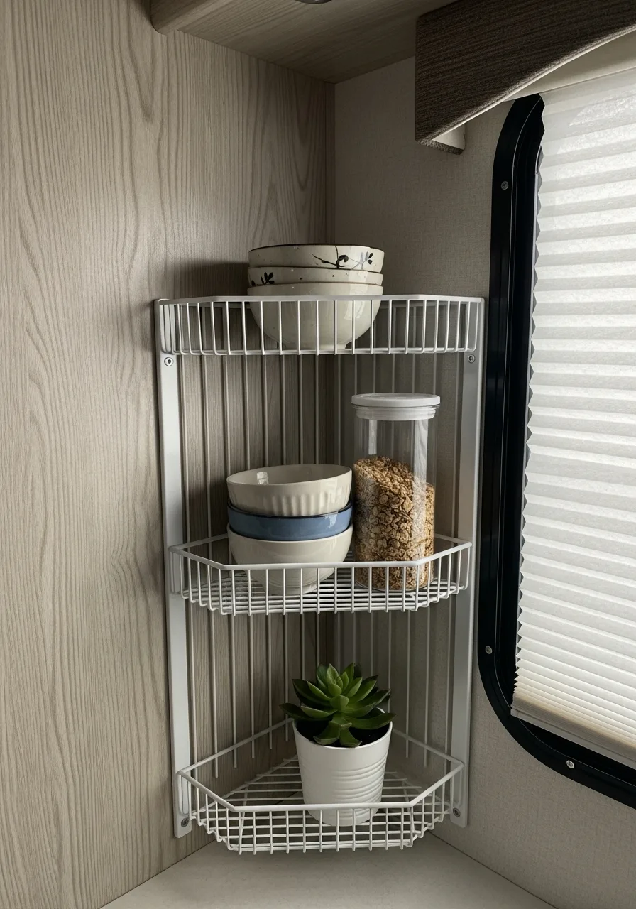 40. Corner Wire Shelving