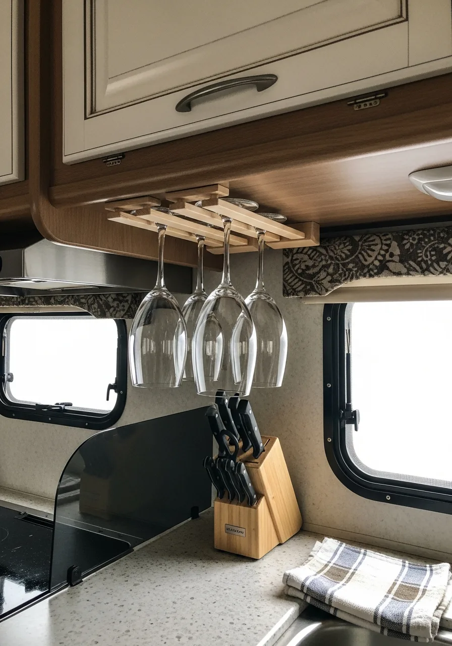 54. Under Cabinet Stemware Rack