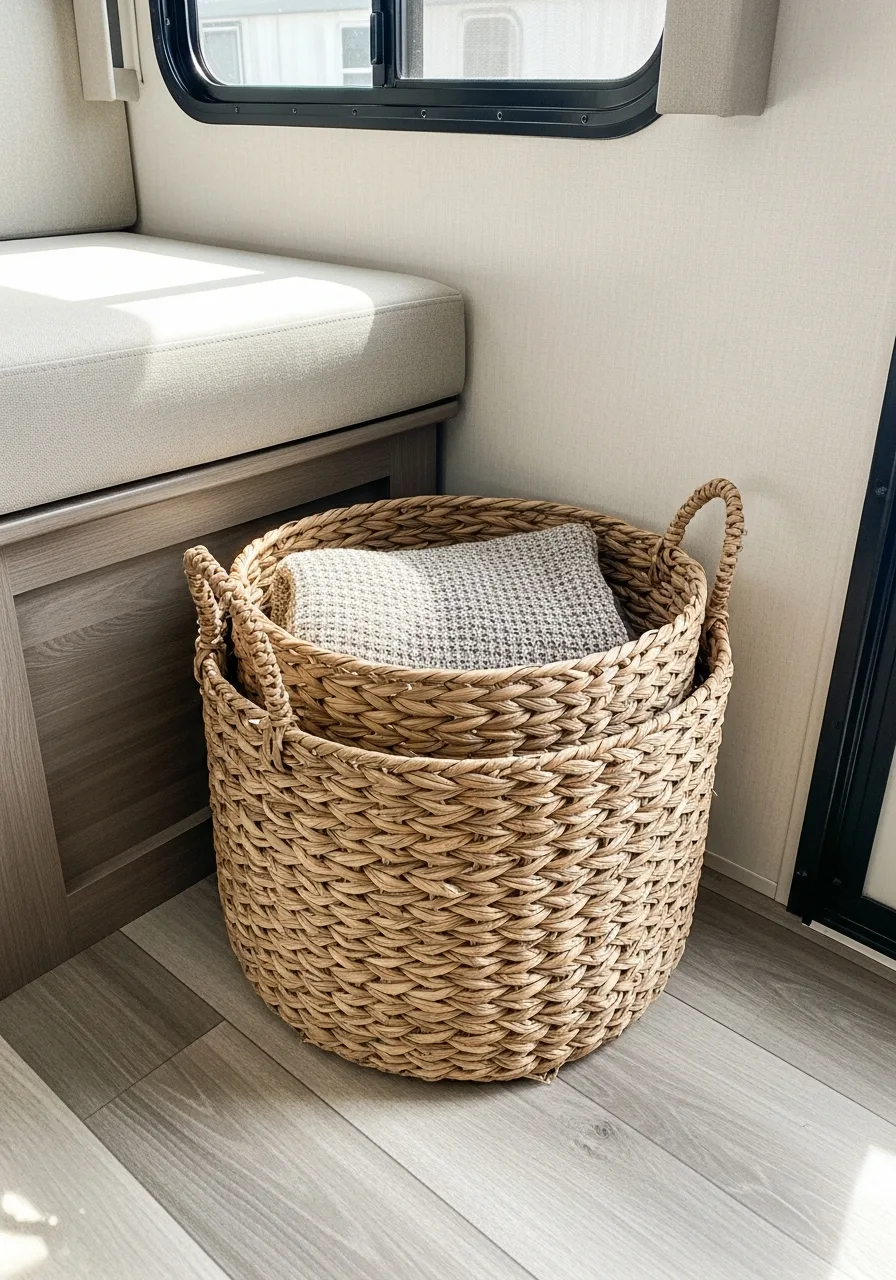 9. Woven Floor Baskets