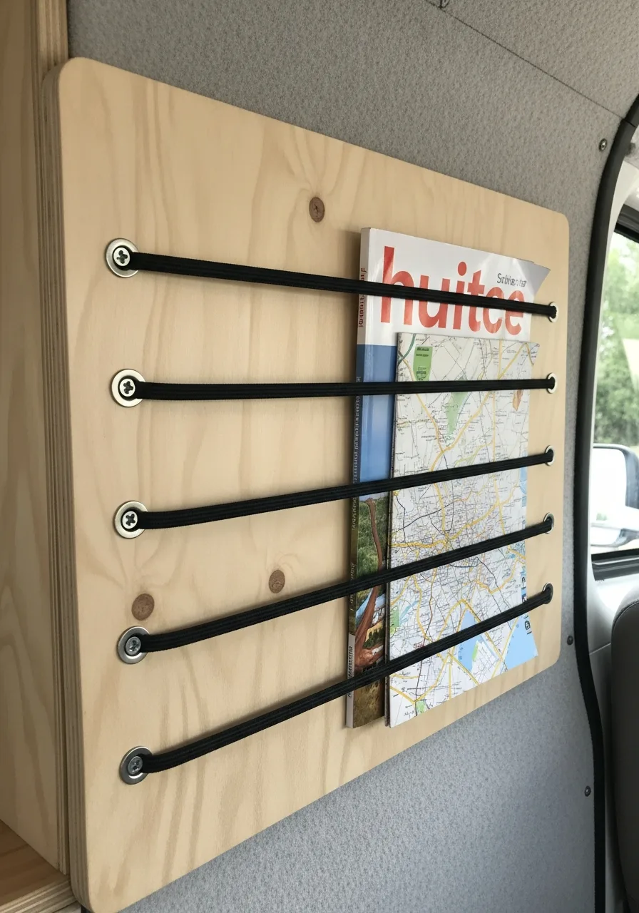 38. Elastic Cord Magazine Rack