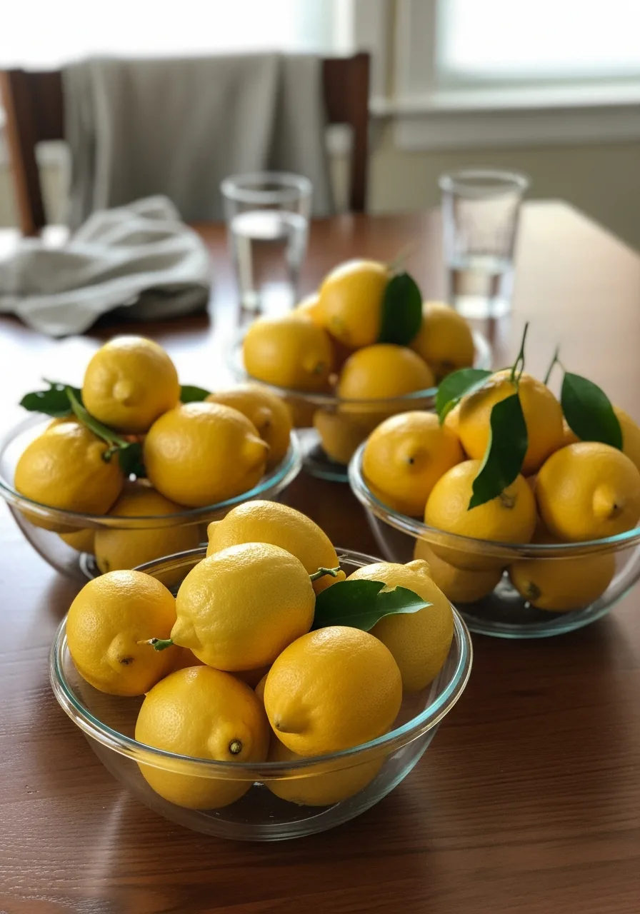 1. Lemon Filled Glass Bowls