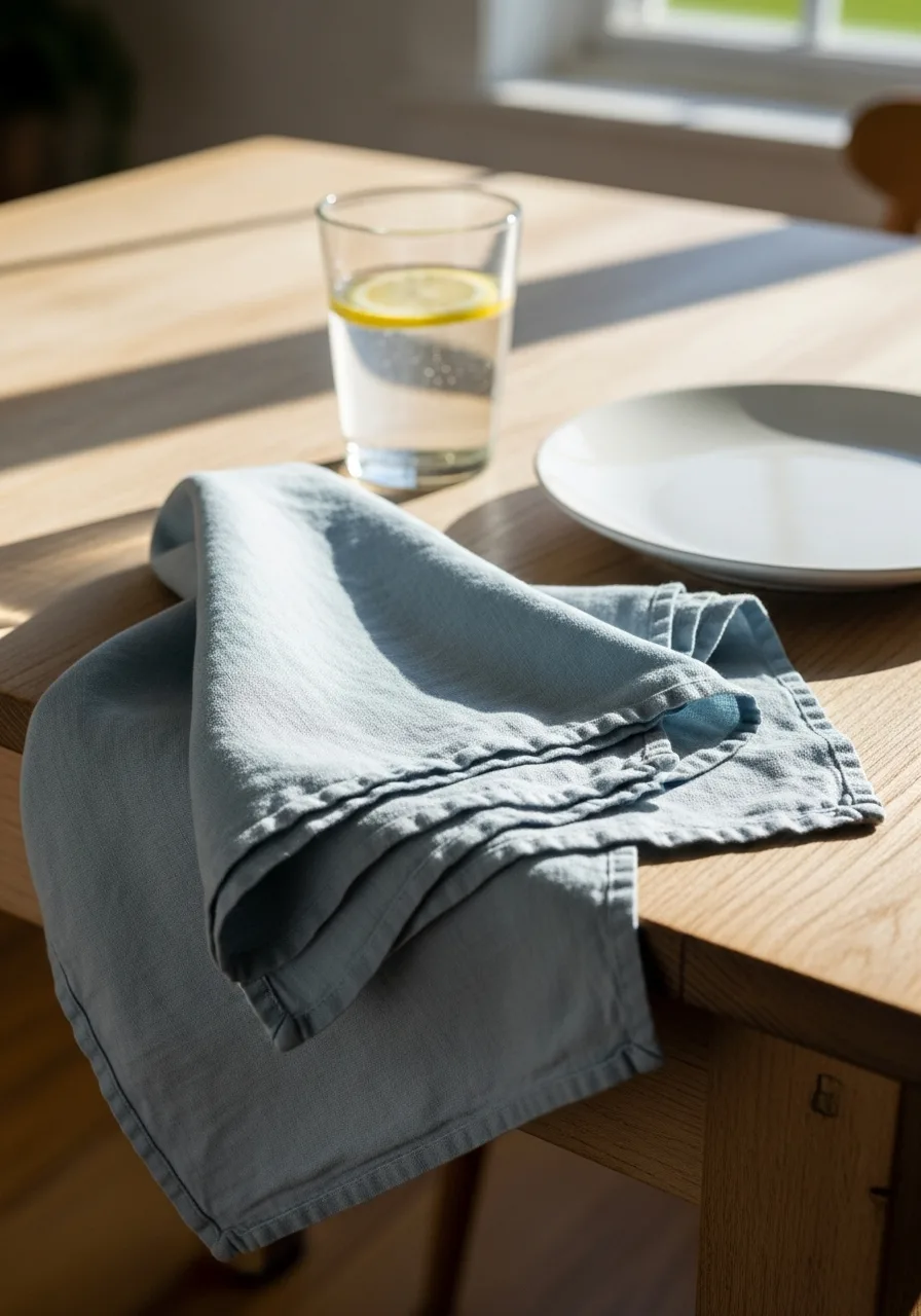 2. Light Blue Linen Napkins