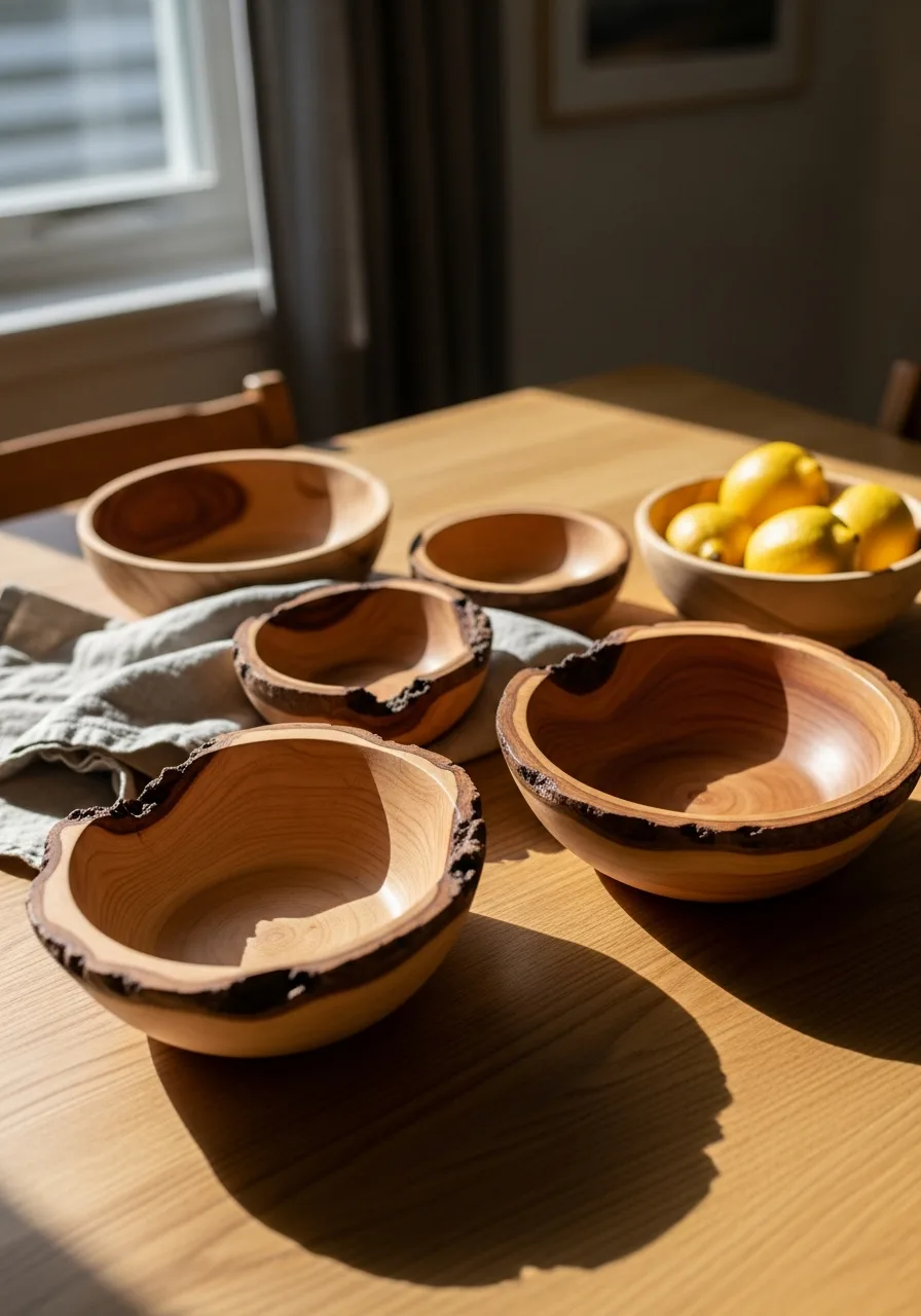 20. Hand Carved Wooden Bowls
