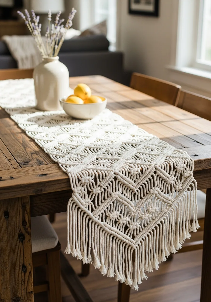 26. Boho Macrame Table Runners
