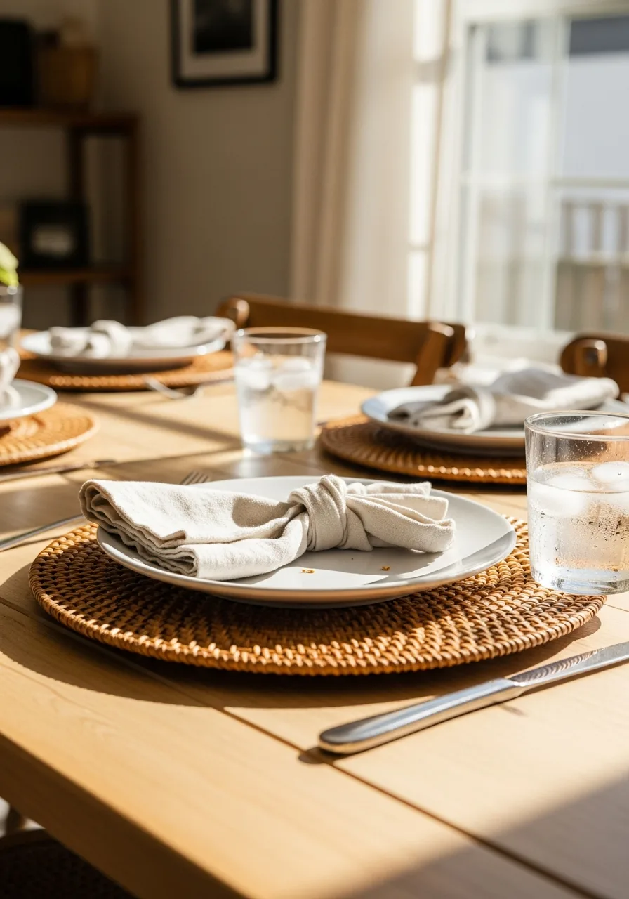 31. Round Rattan Plate Chargers