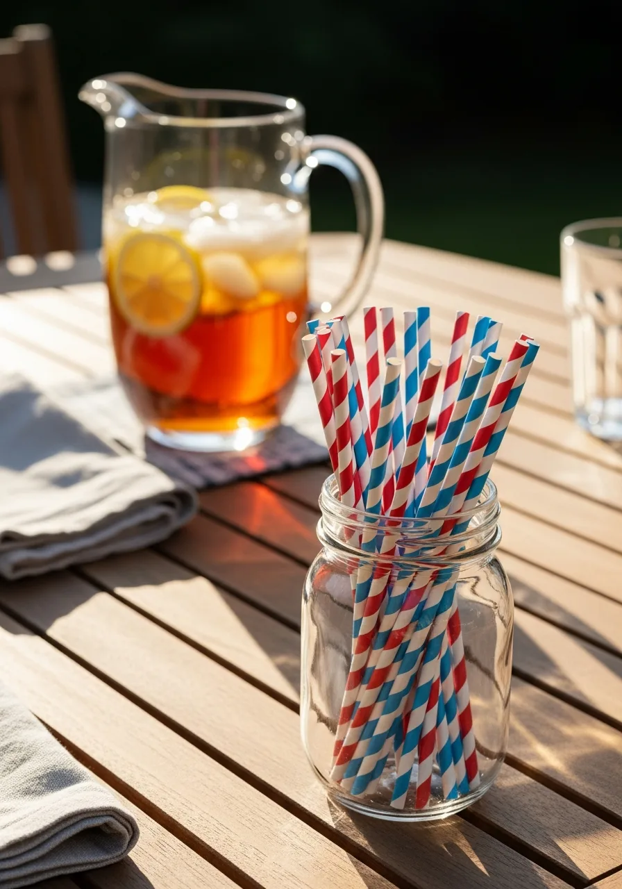 34. Striped Paper Drinking Straws