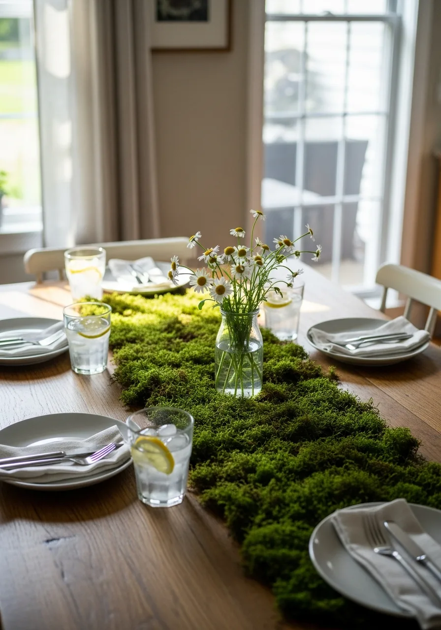 35. Green Moss Table Runners
