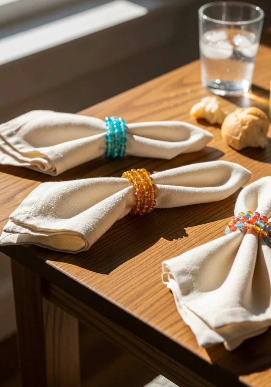 48. Colored Beaded Napkin Rings