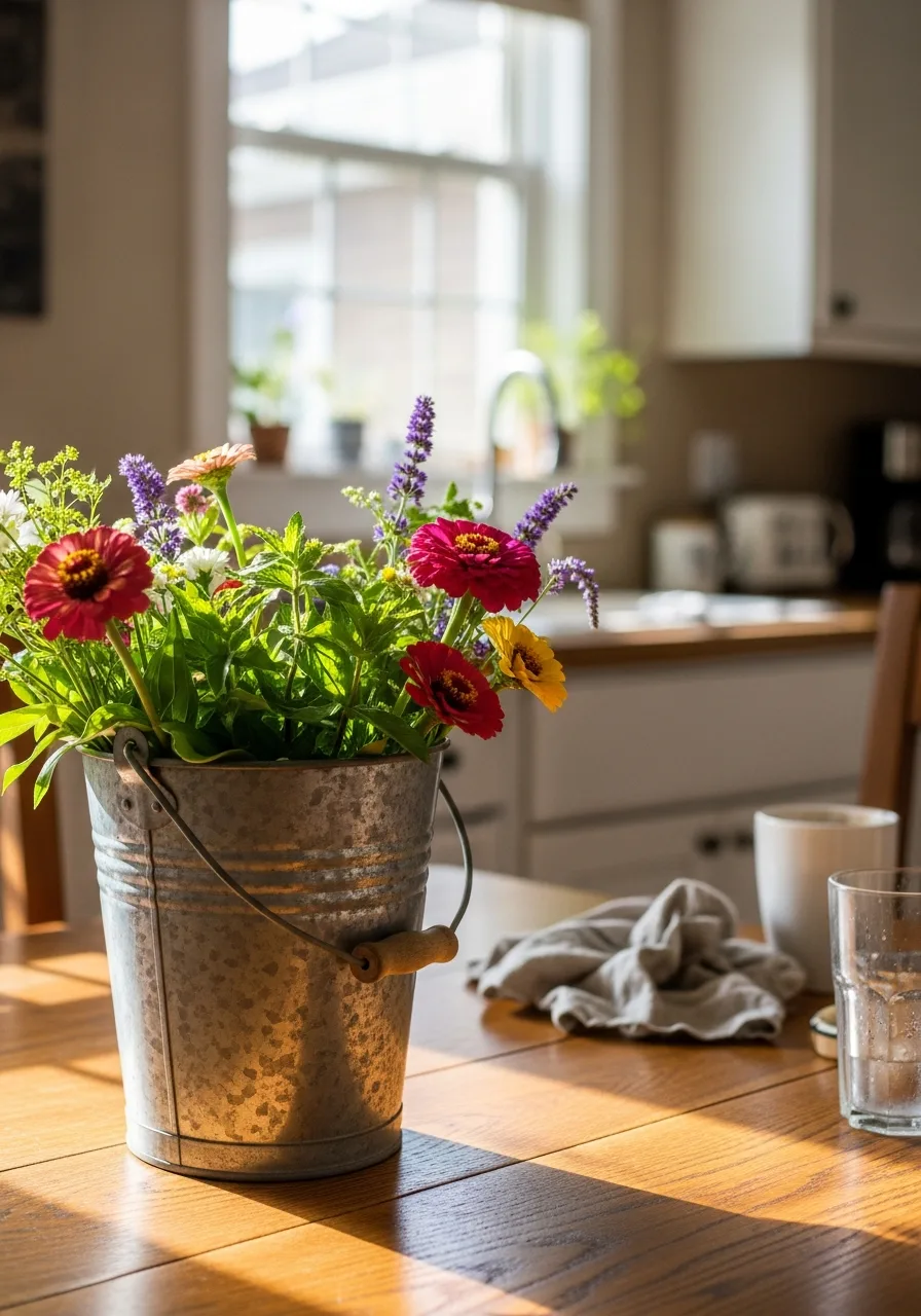 49. Zinc Flower Bucket Centers