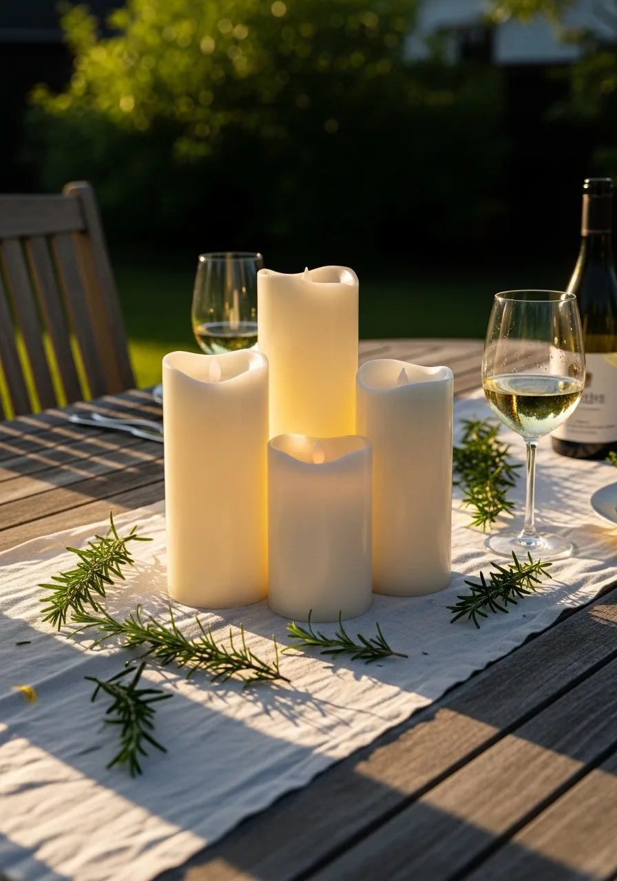 5. Waterproof LED Pillar Candles