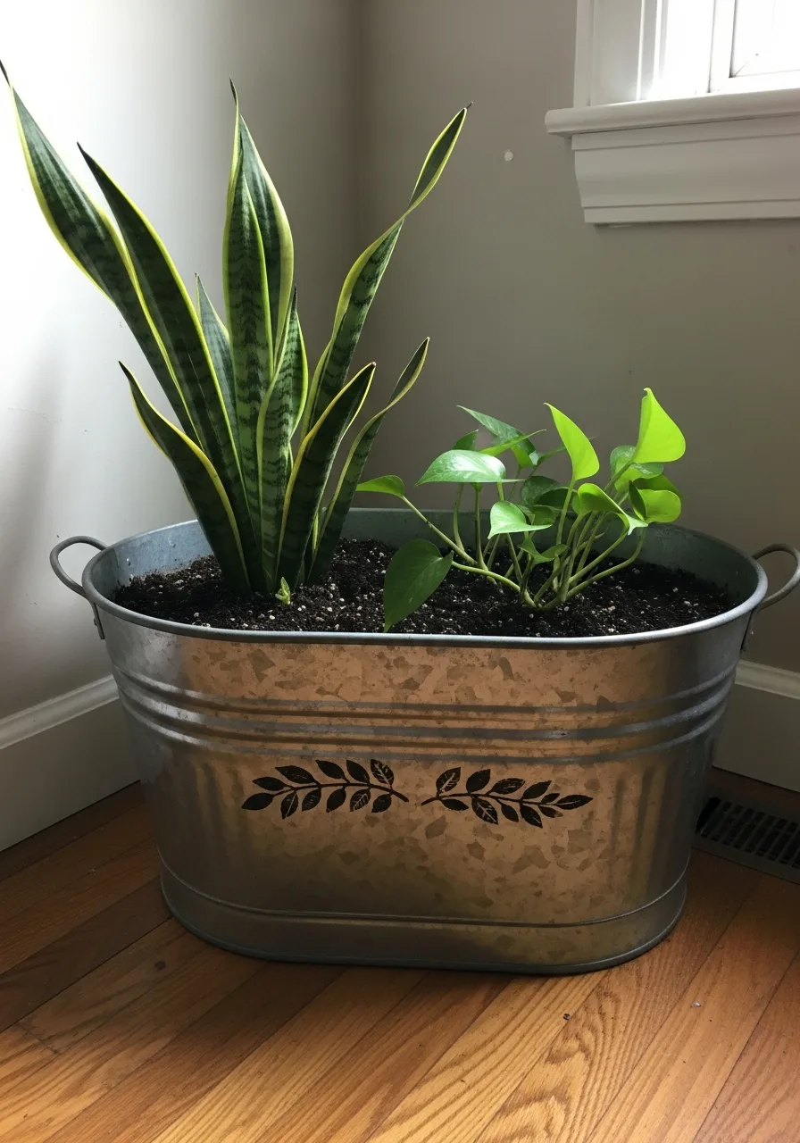 26. Stenciled Farmhouse Tub
