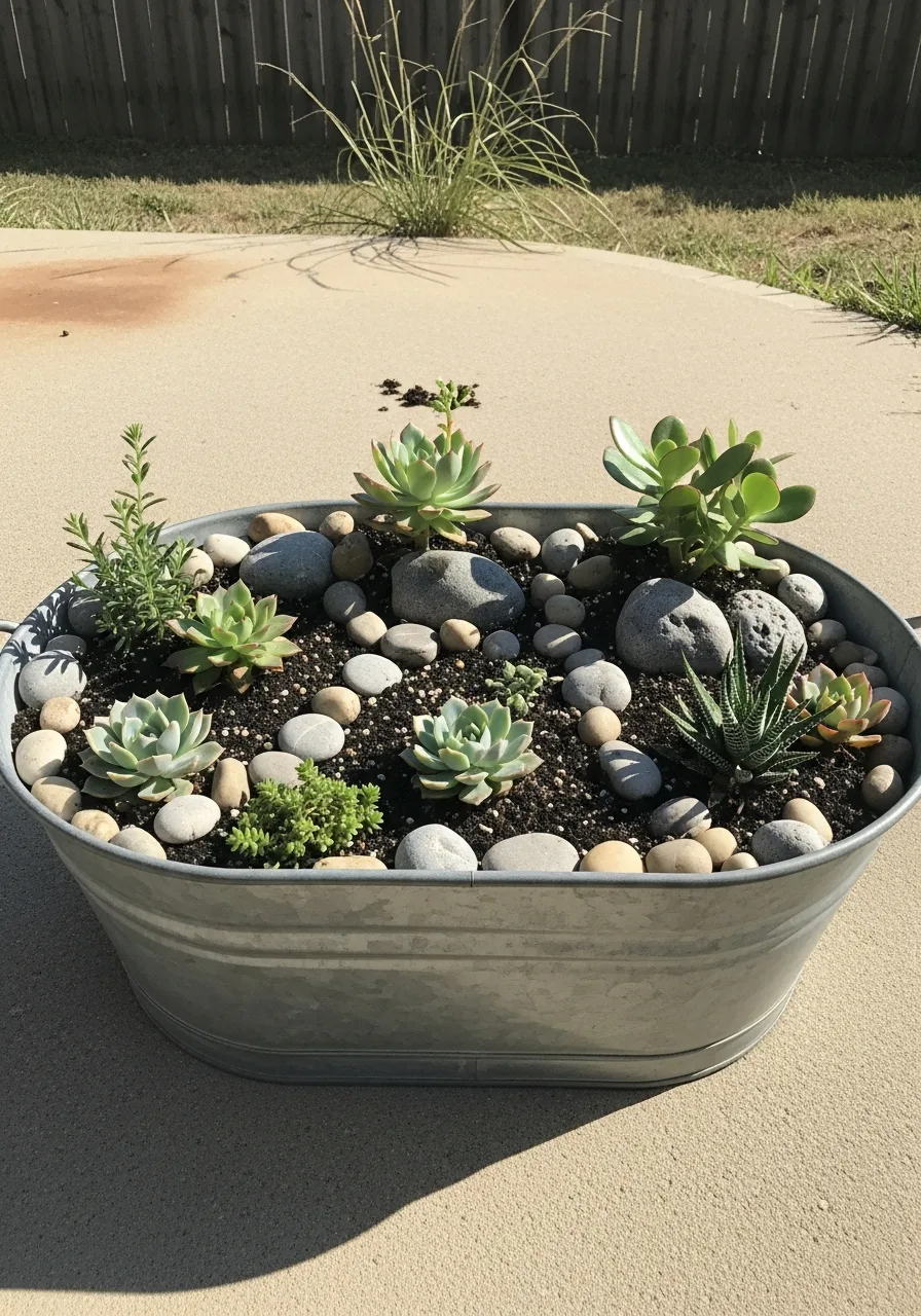 7. Succulent Rock Garden