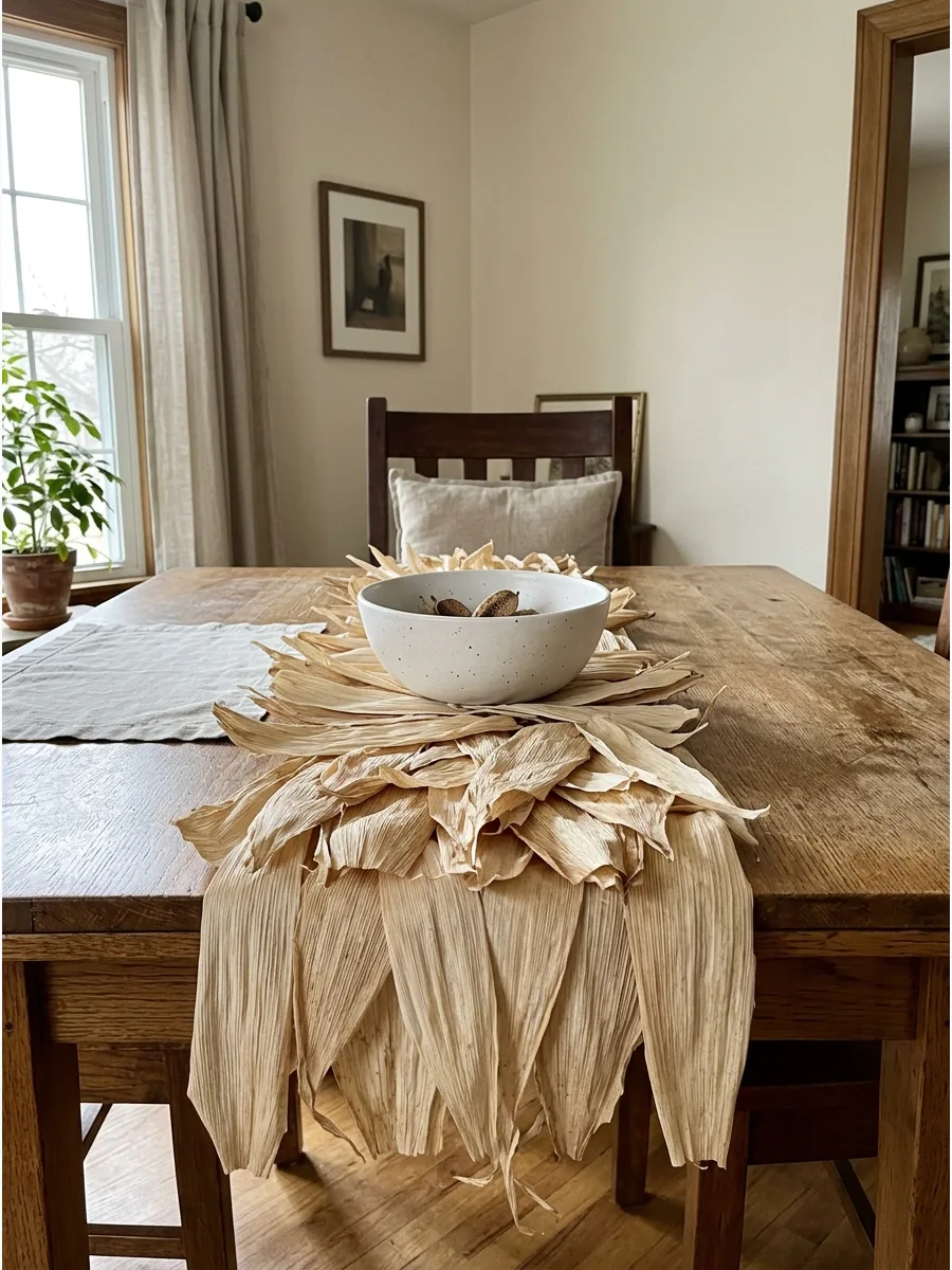 10. Corn Husk Table Runner