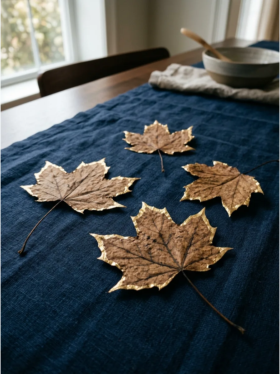 14. Gold Leafed Pressed Leaves