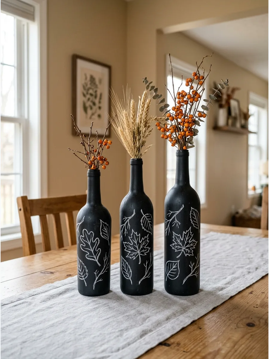 16. Chalkboard Painted Wine Bottles