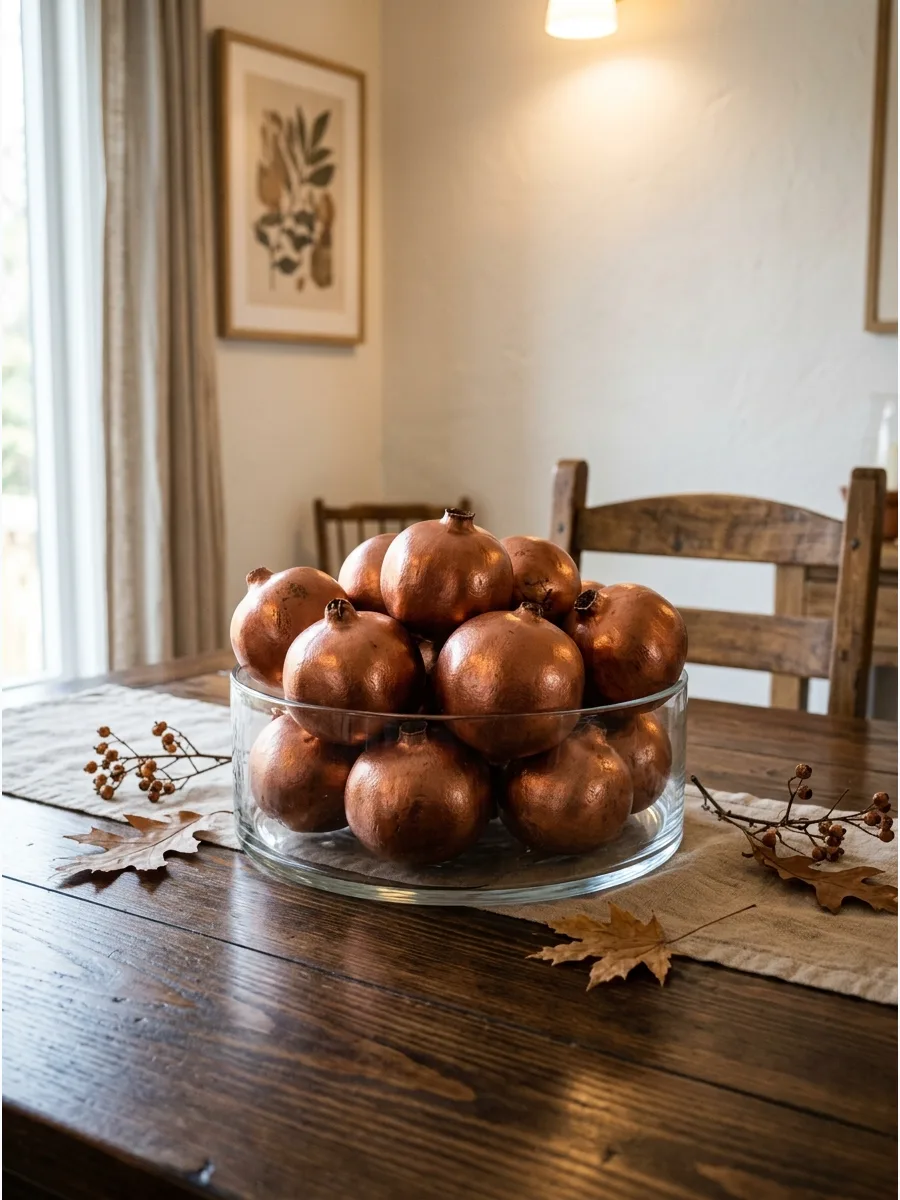 17. Copper Painted Pomegranate Bowl
