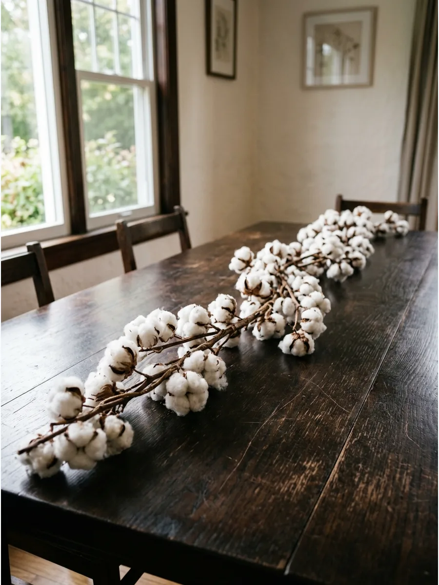 19. Cotton Boll Table Garland