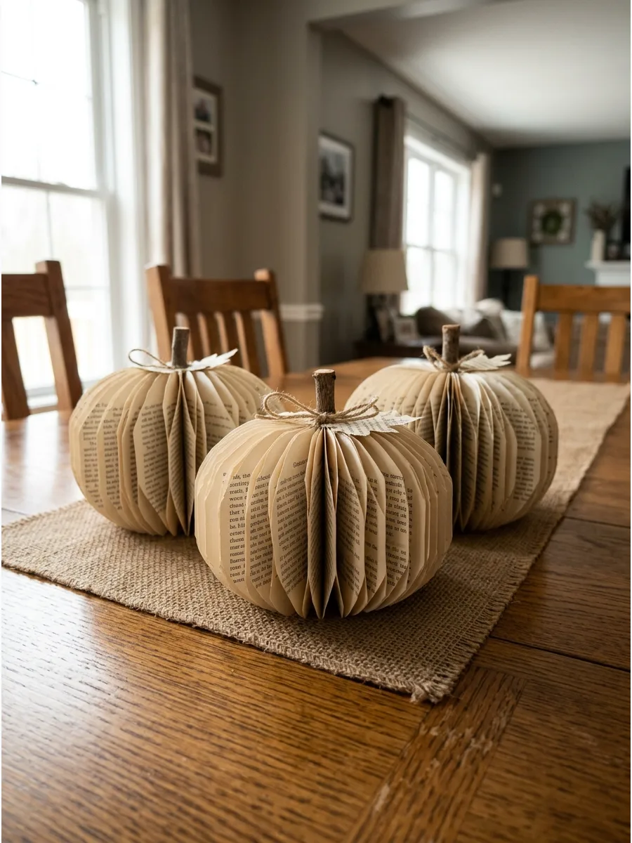 27. Book Page Paper Pumpkins