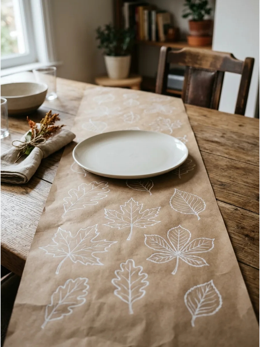 32. Hand-Drawn Kraft Paper Runner