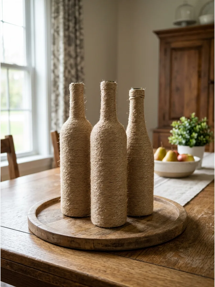 40. Twine Wrapped Wine Bottles
