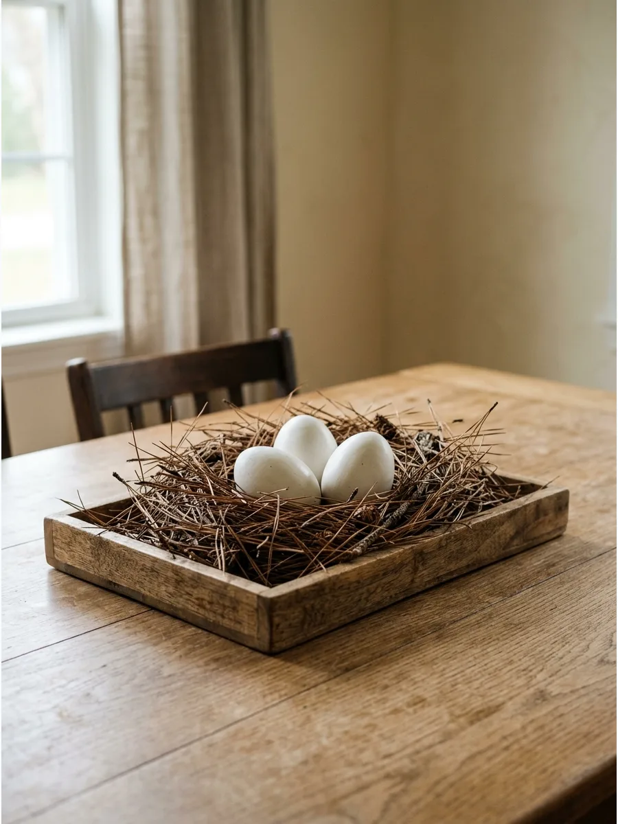 44. Pine Needle Nest Centerpiece