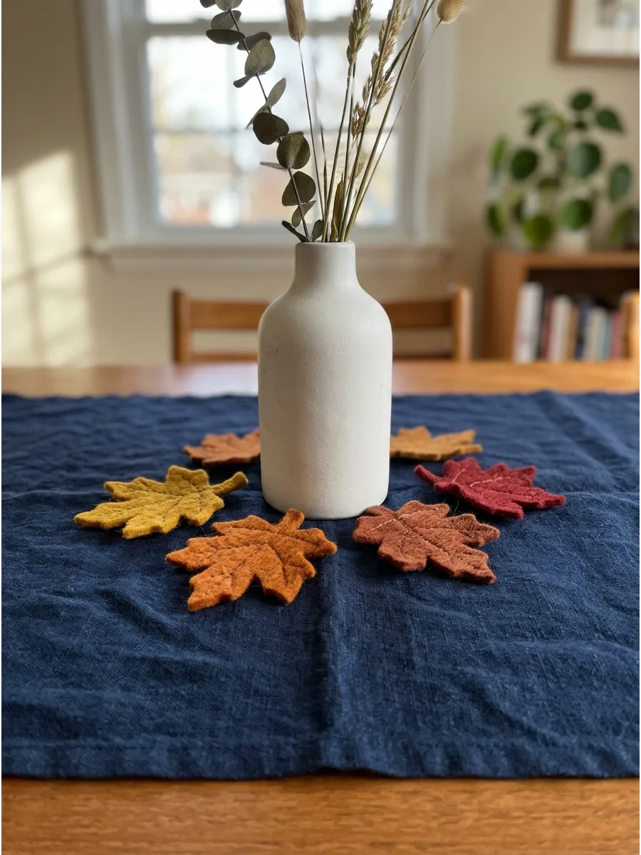 45. Felt Leaf Table Scatter