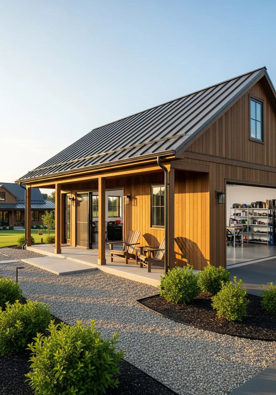 18. Front Porch Garage Design