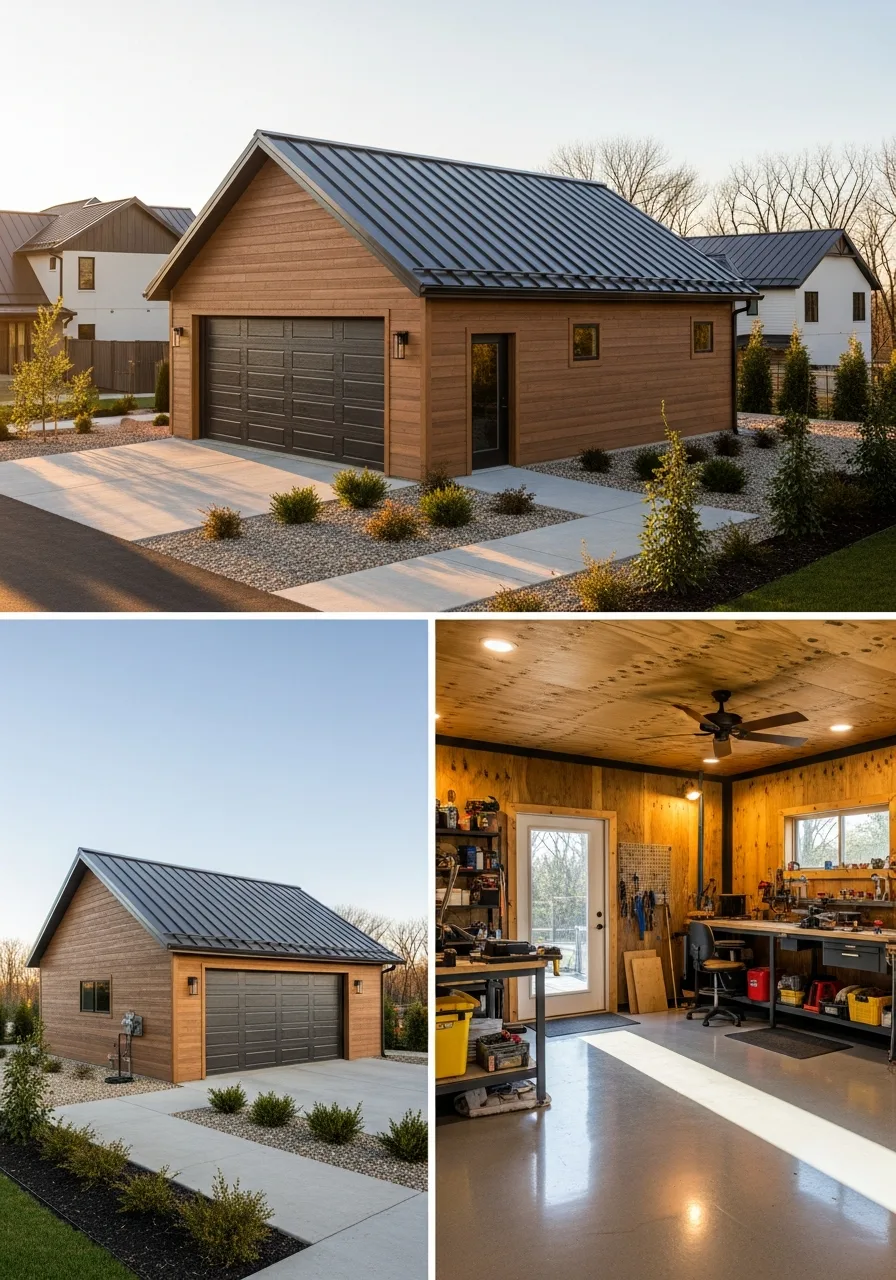22. Durable Metal Roof Garage