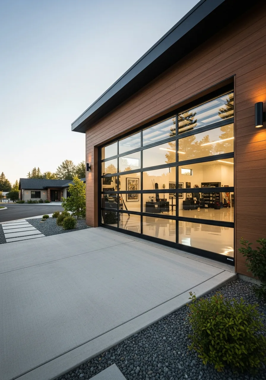 23. Glass Panel Garage Doors