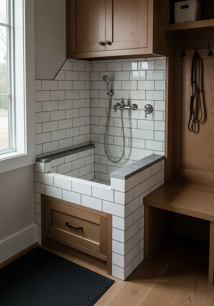 18. Integrated Mudroom Grooming Station