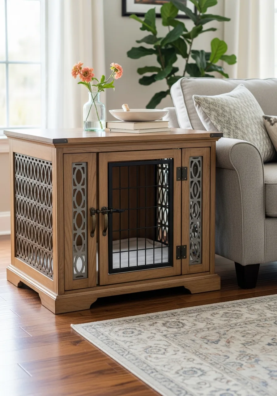 21. Dog Crate Built-In Cabinet