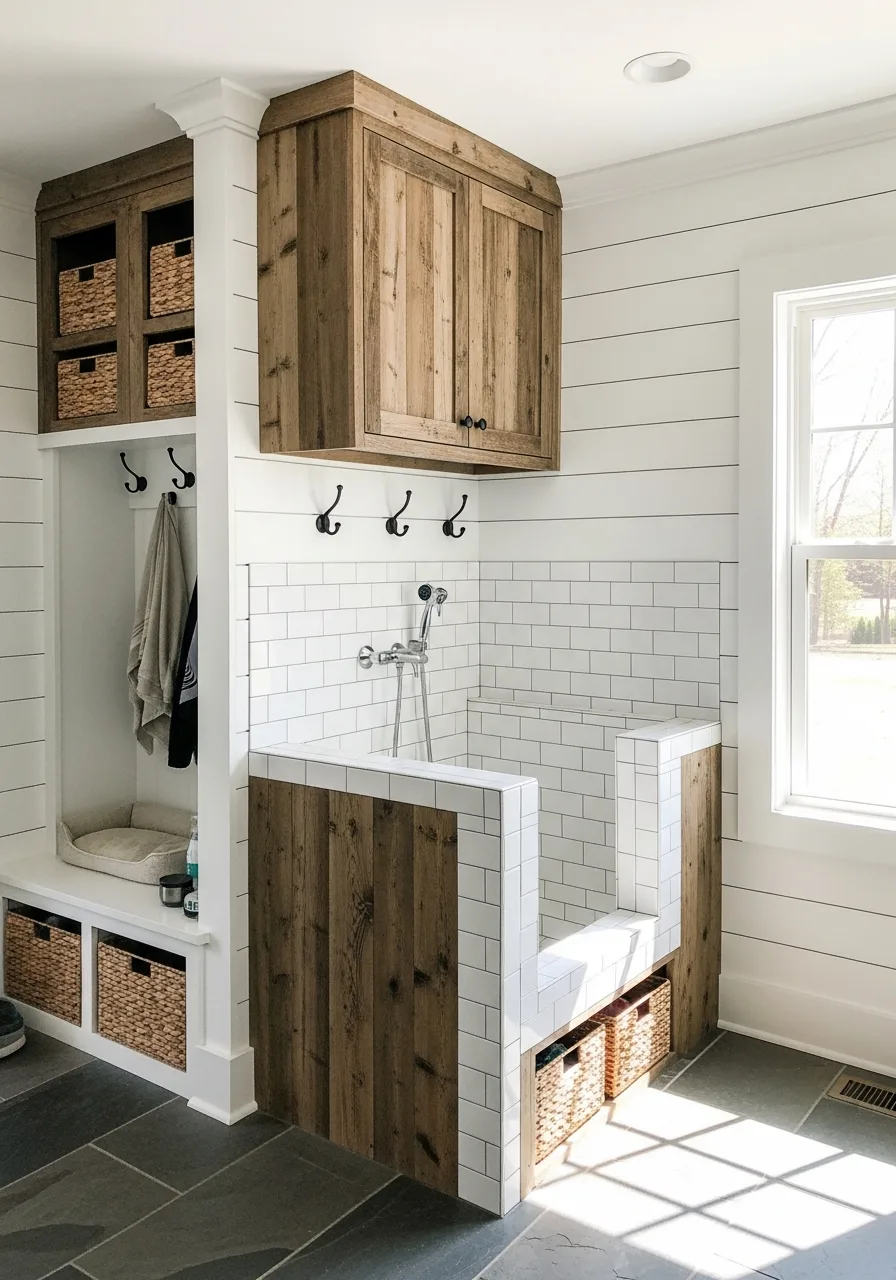 24. Mudroom Farmhouse Dog Station