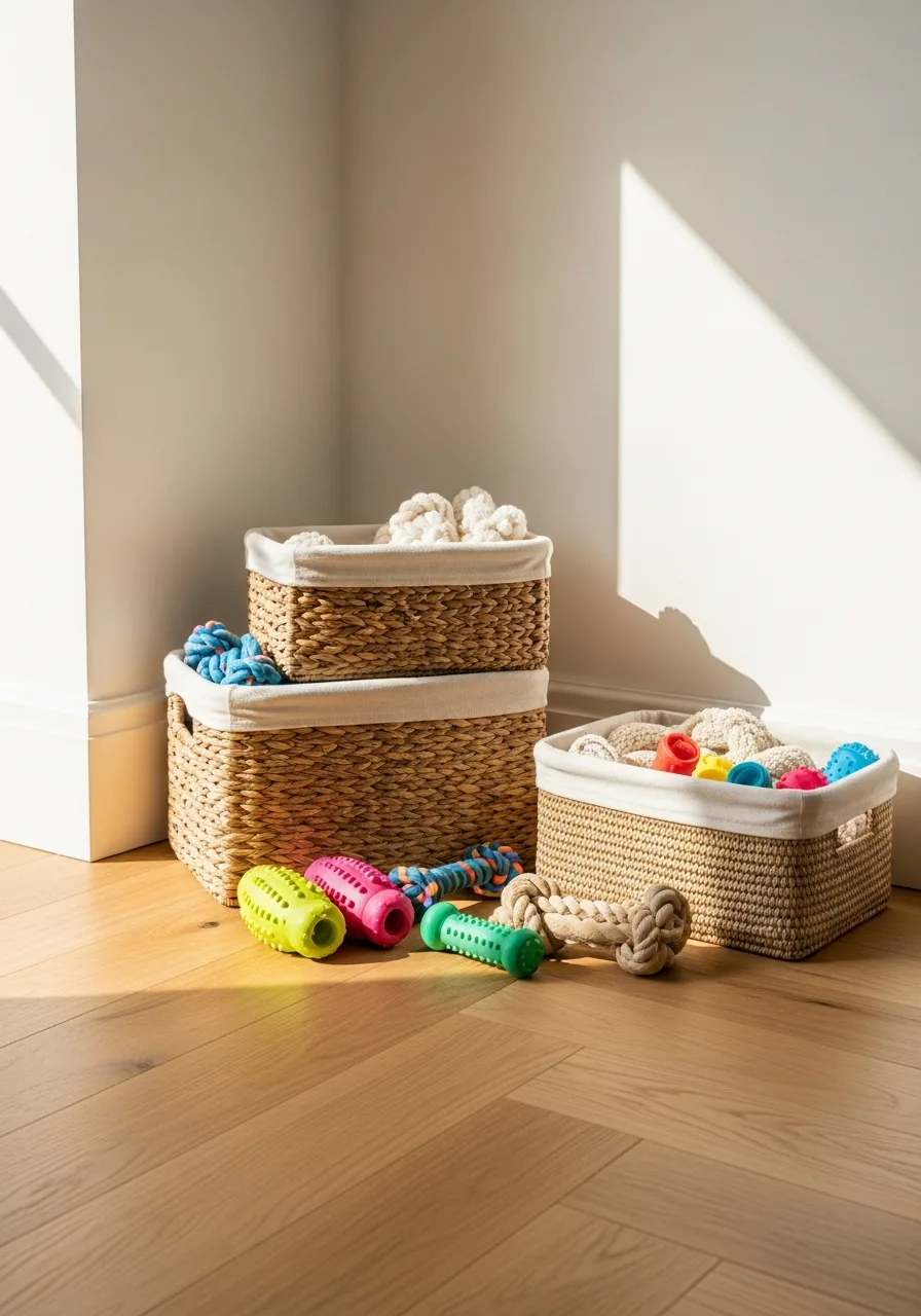 44. Woven Toy Bin Organization