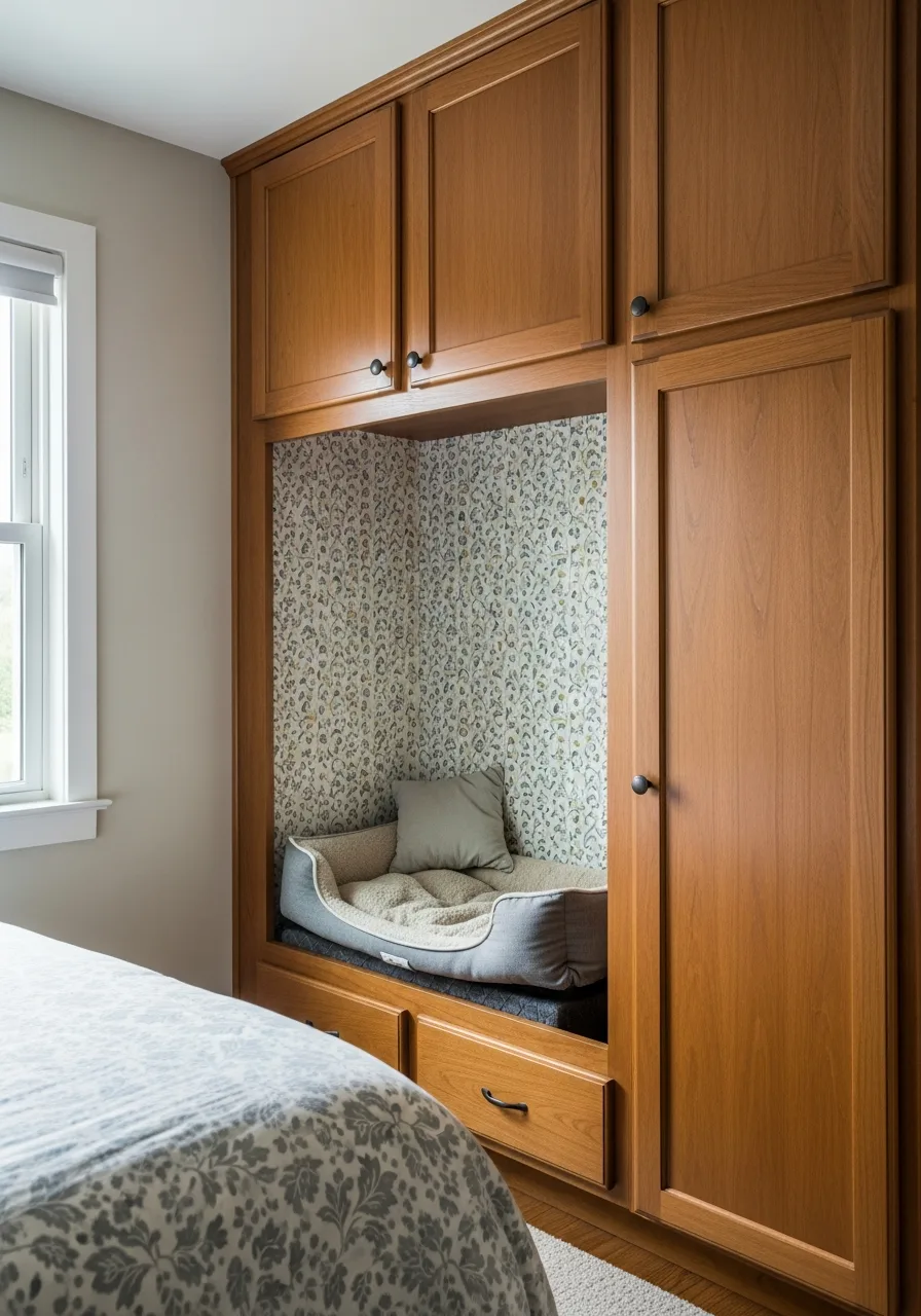 7. Custom Built-In Pet Nook