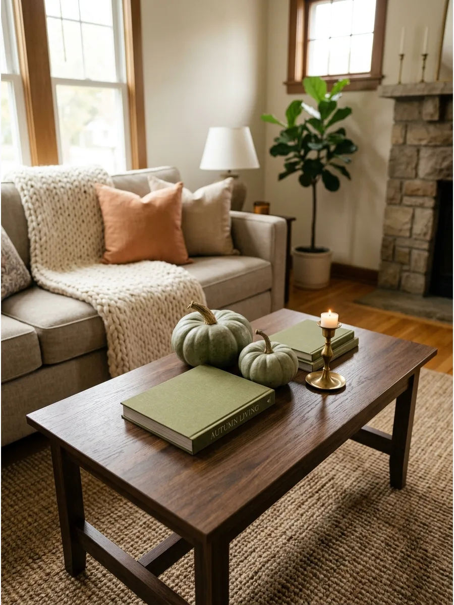 14. Olive Green Fall Coffee Table
