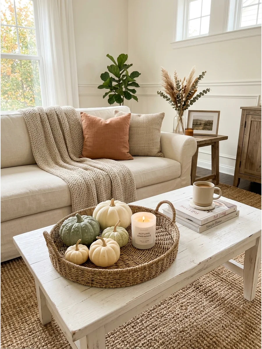 2. Neutral Pumpkin Coffee Table Tray