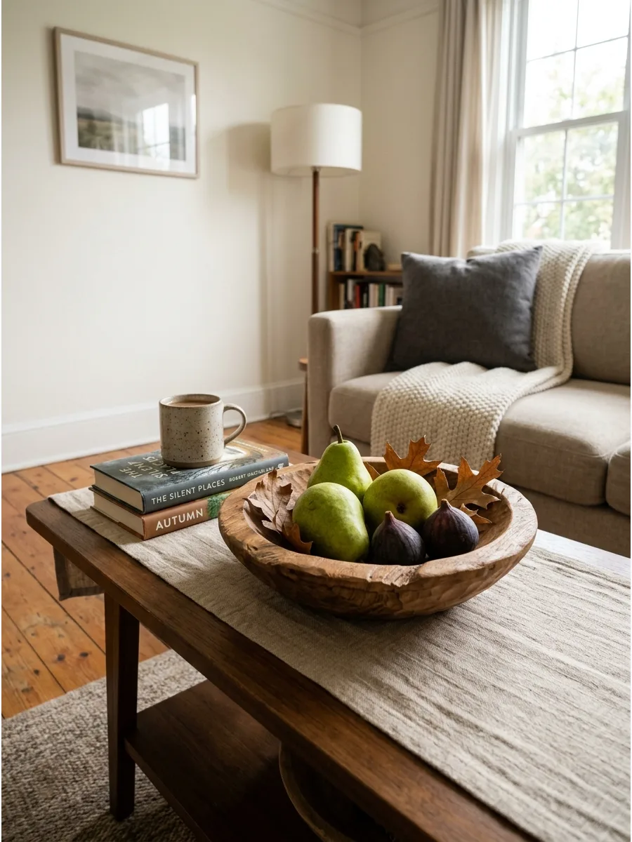 22. Wooden Bowl With Fall Fruit