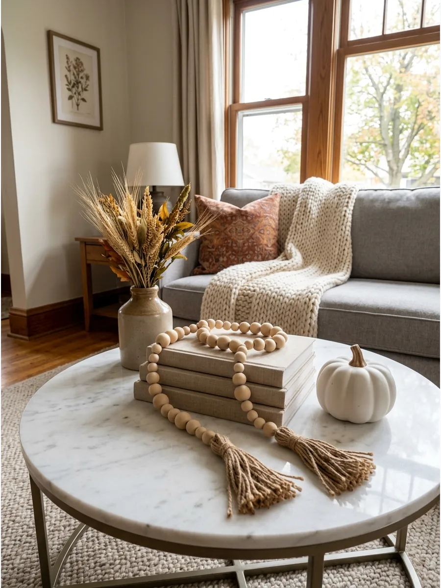 34. Fall Bead Garland Display