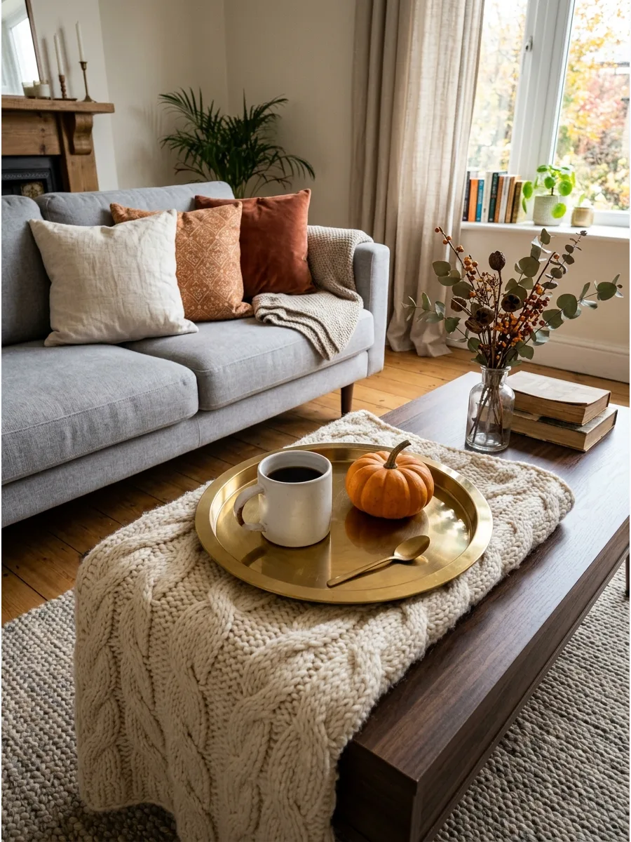 37. Chunky Knit Texture Under a Tray